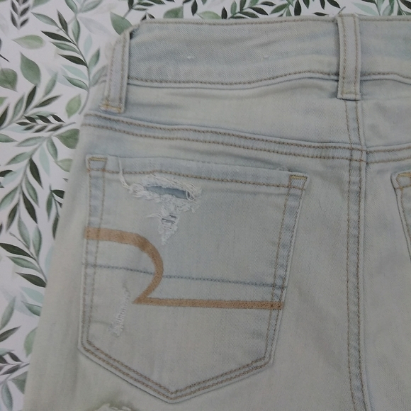 American Eagle High Rise Shortie Summer Casual Distressed Bohemian Shorts - Picture 4 of 12